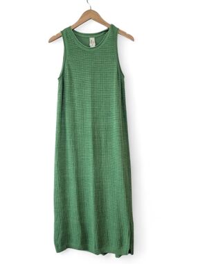 Pact Beachside Crochet Maxi Dress XL Organic Cotton Linen Knit Beach Vacation